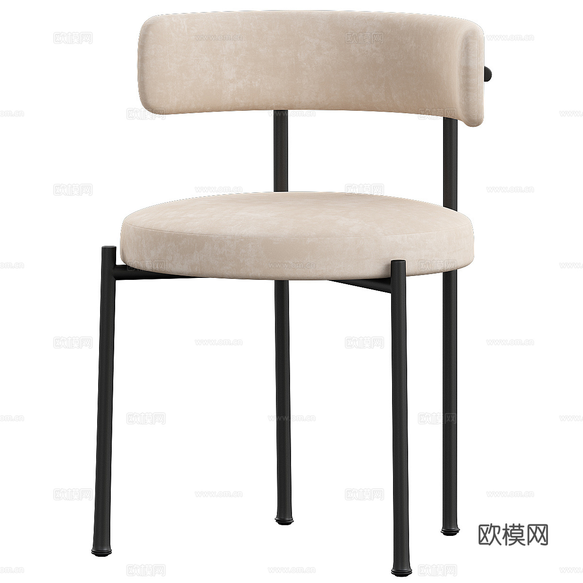现代意式极简 Inesse Boucle 象牙色餐椅3d模型