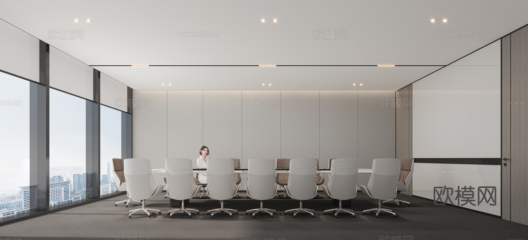 现代会议室3d模型