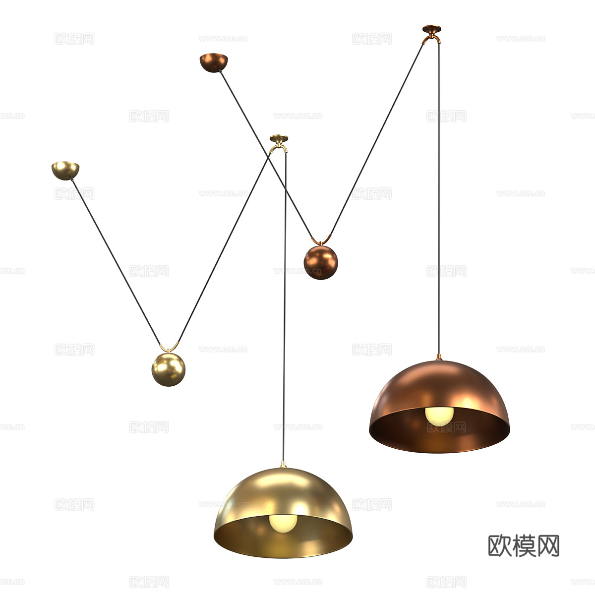 现代极简装饰吊灯3d模型