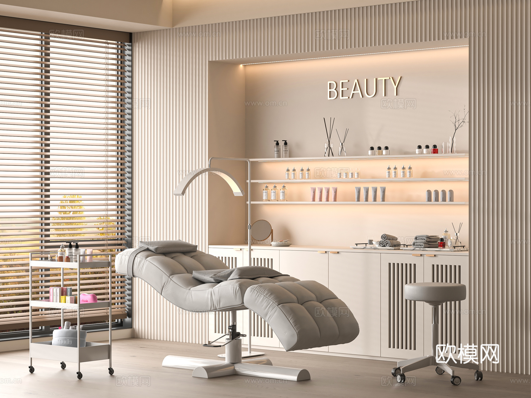 现代美容SPA 按摩床 SPA理疗床 护理床su模型