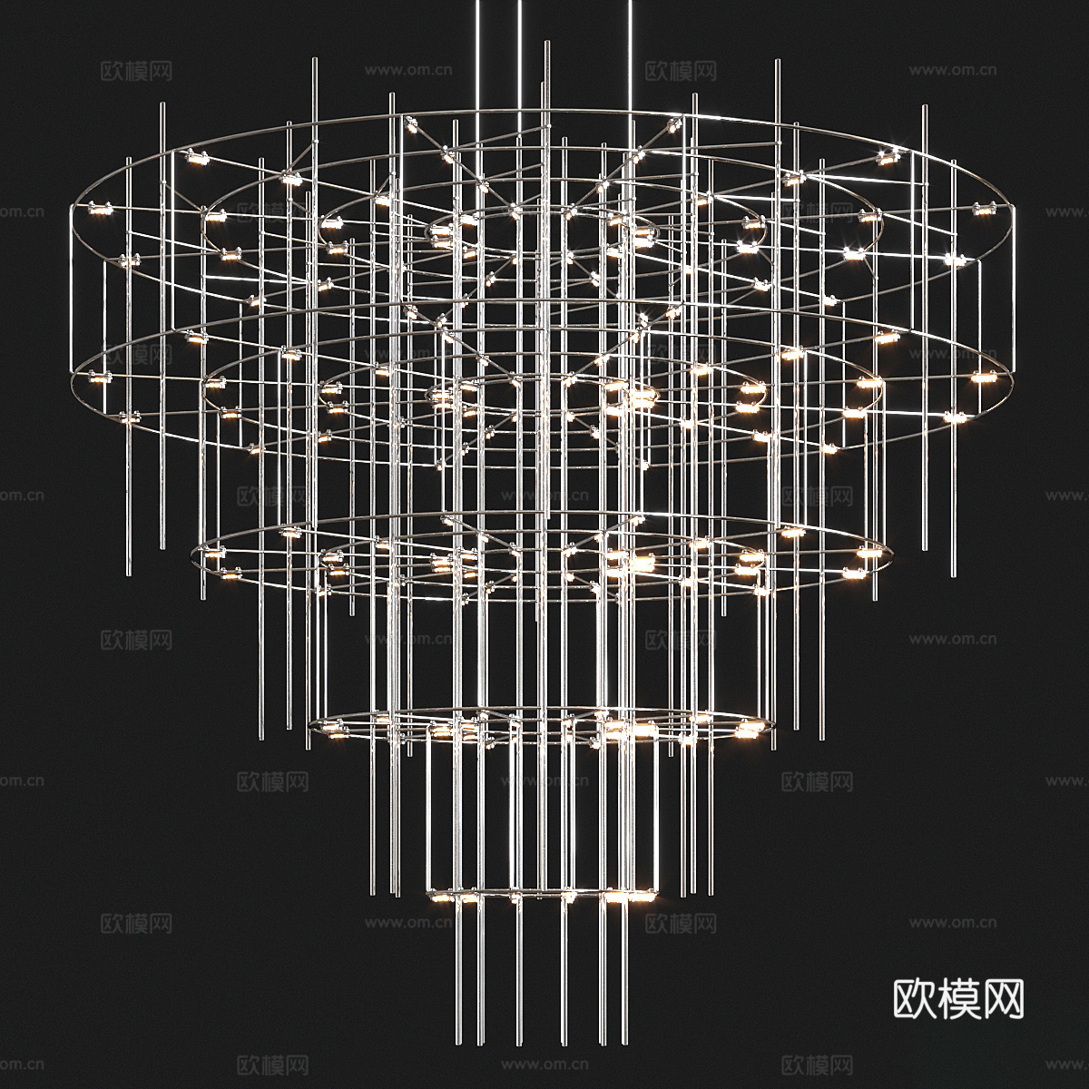 现代轻奢极简 Quasar 装饰吊灯3d模型