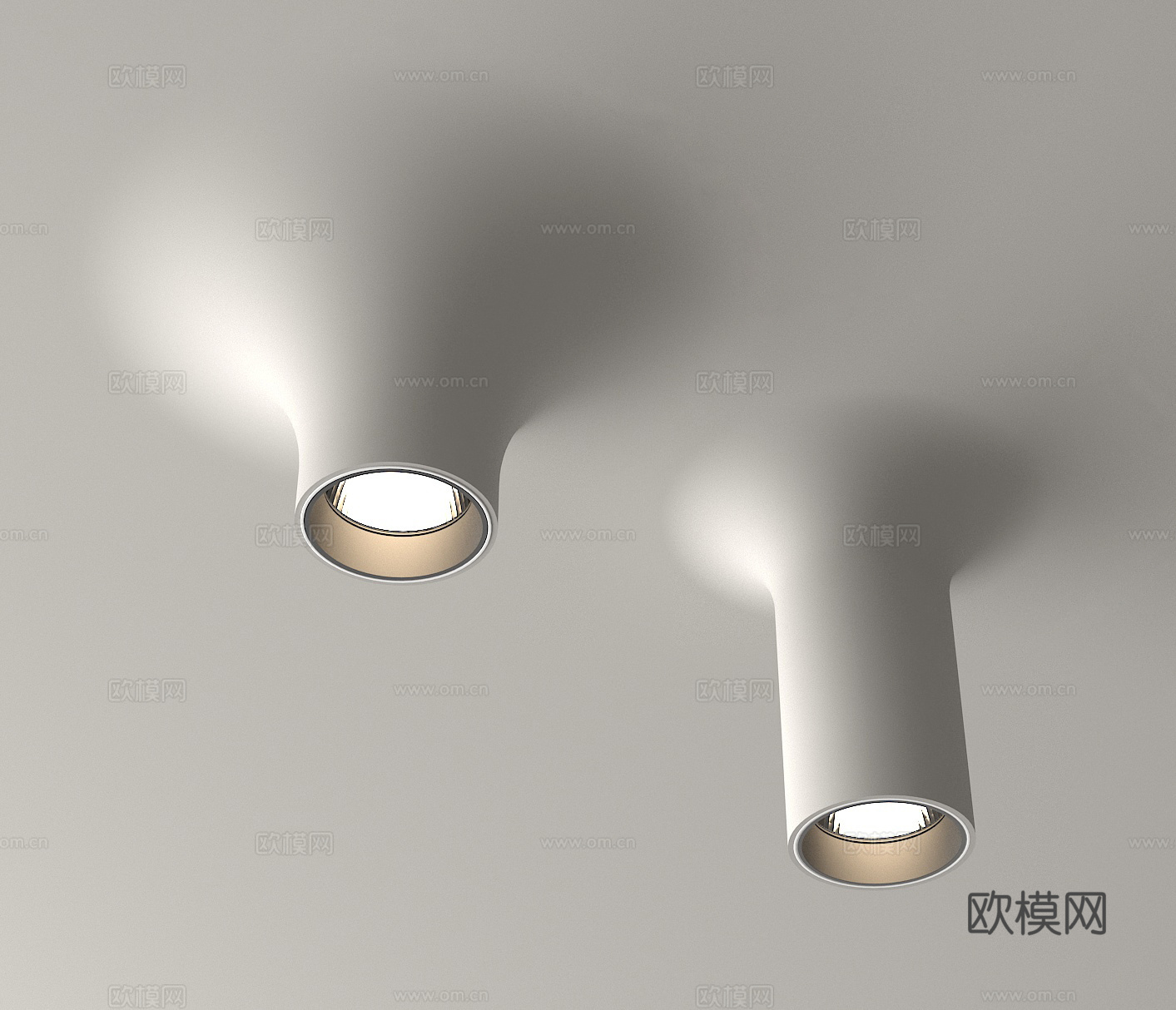 石膏灯 射灯 筒灯3d模型