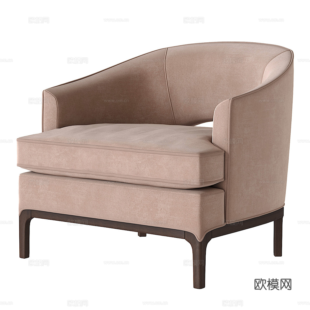 美式简约 LOUNGE 扶手椅3d模型