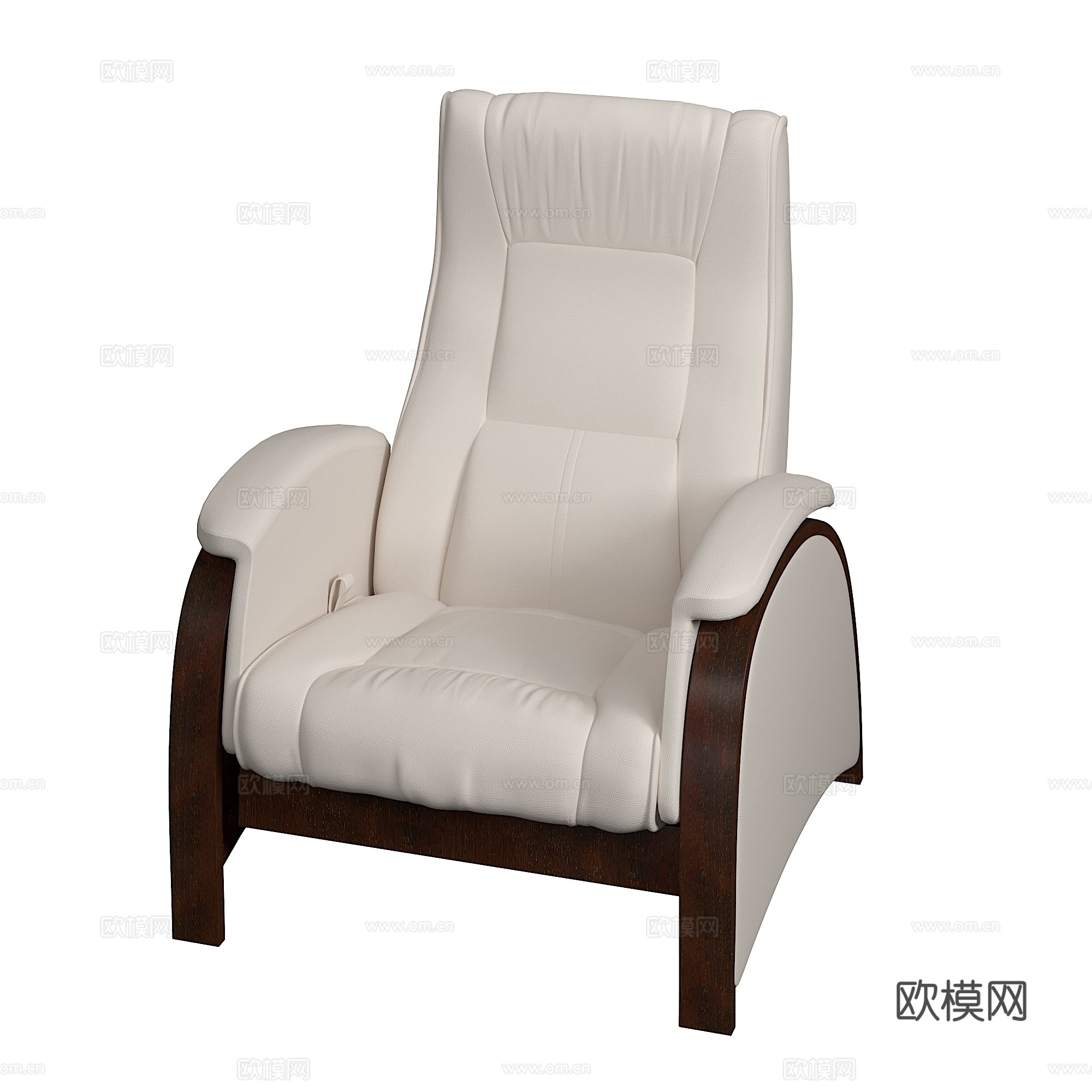 现代意式皮革扶手椅3d模型