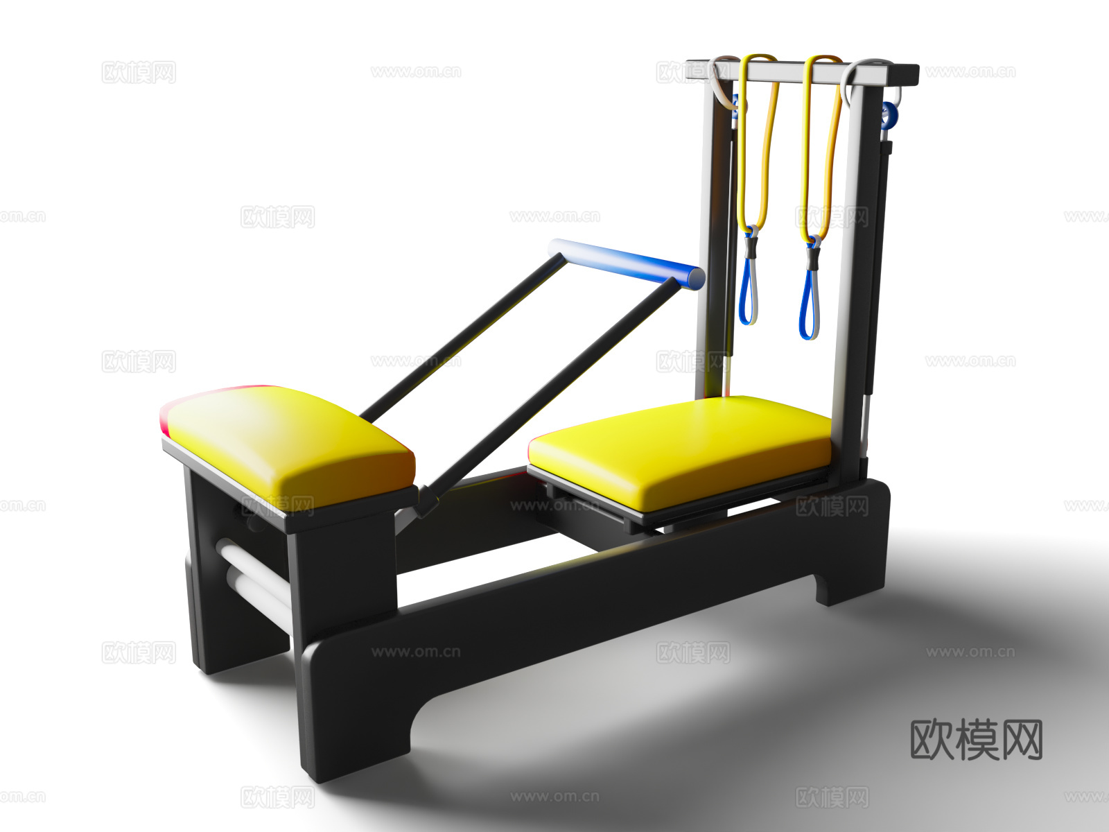 卡通风格 普拉提机  运动健身  Q版风格运动   普拉提3d模型