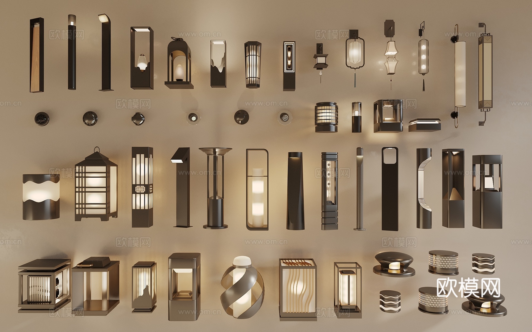 庭院灯 景观灯 户外灯 草坪灯 壁灯3d模型