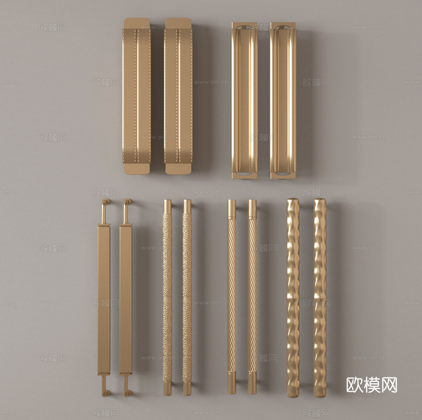 柜门拉手 金属拉手 门拉手3d模型