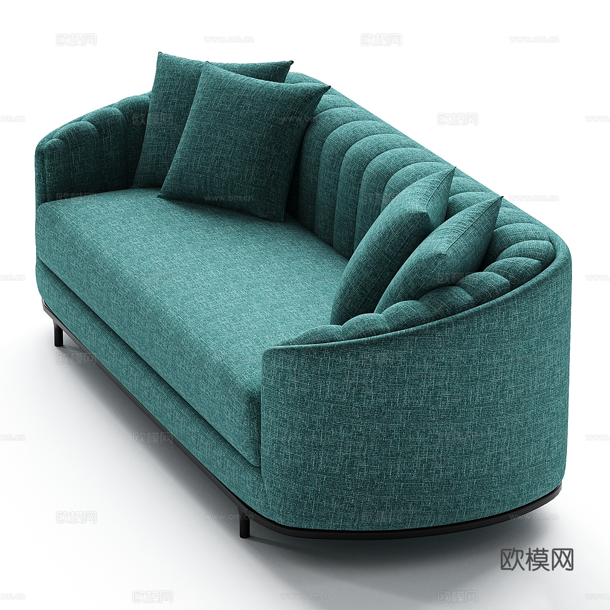 现代奶油风布艺休闲沙发3d模型