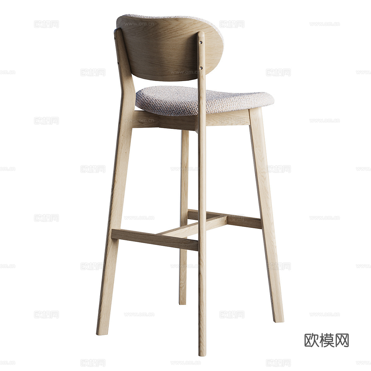 新中式吧台椅3d模型