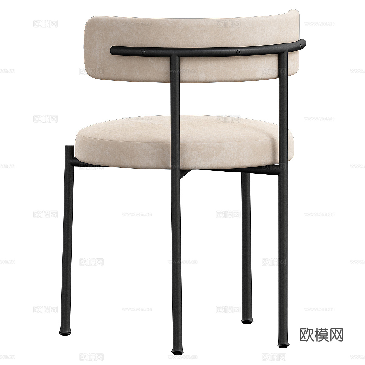 现代意式极简 Inesse Boucle 象牙色餐椅3d模型
