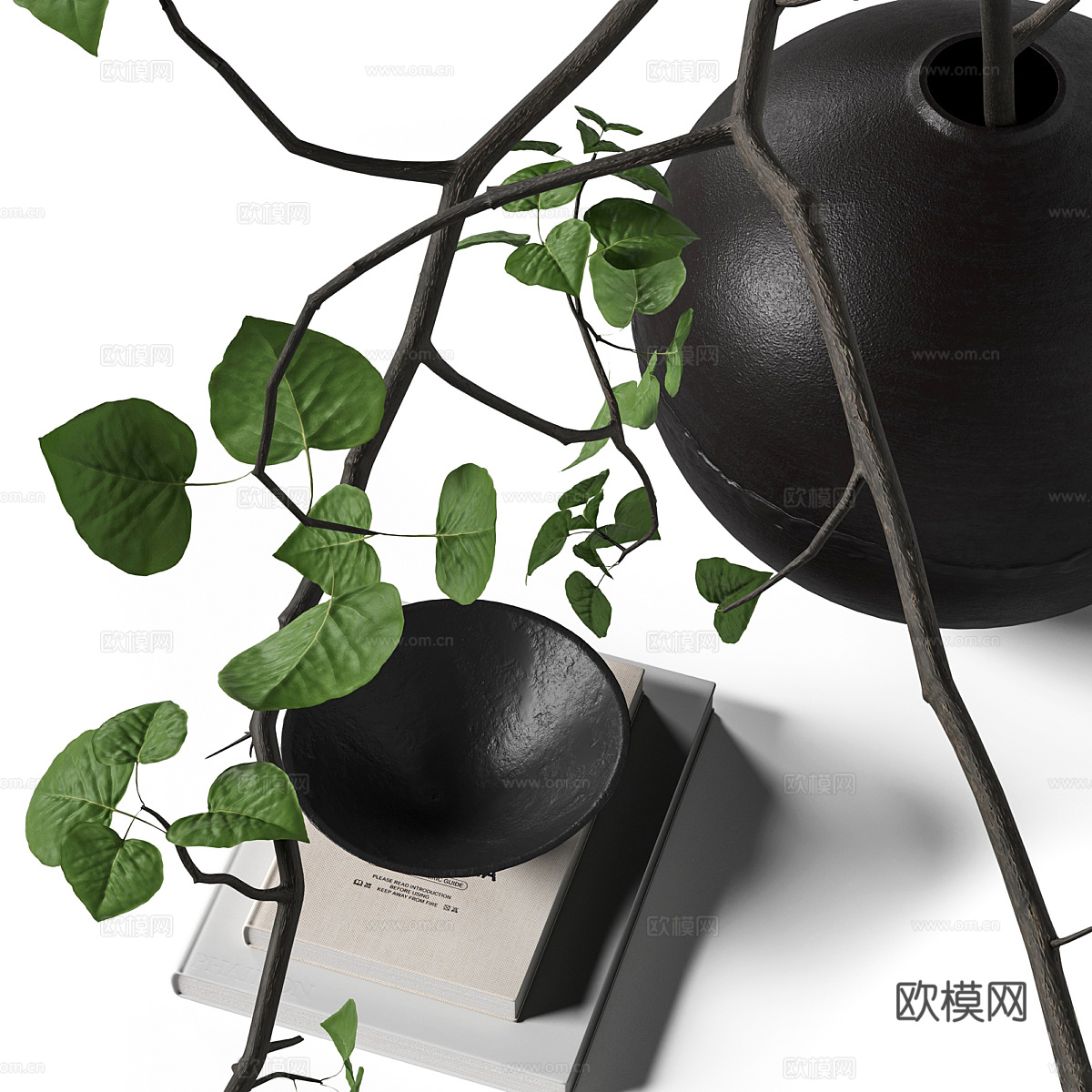 新中式侘寂花瓶花艺3d模型