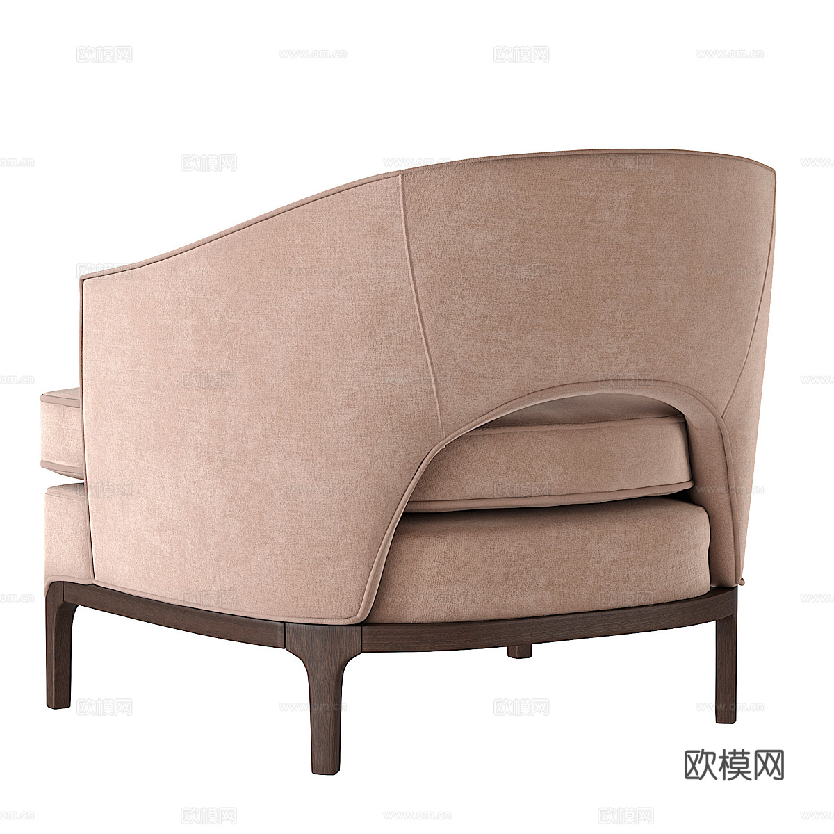 美式简约 LOUNGE 扶手椅3d模型