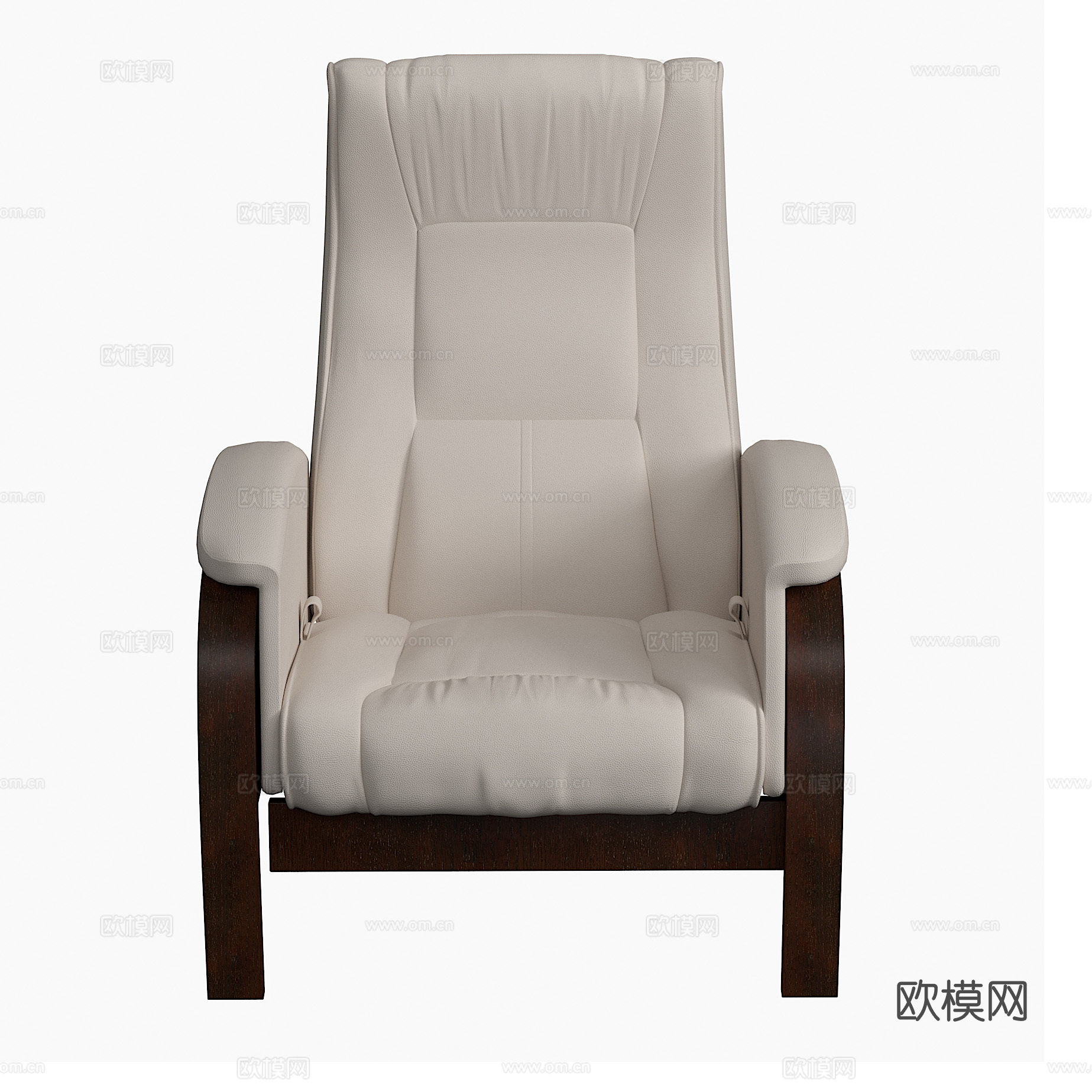 现代意式皮革扶手椅3d模型