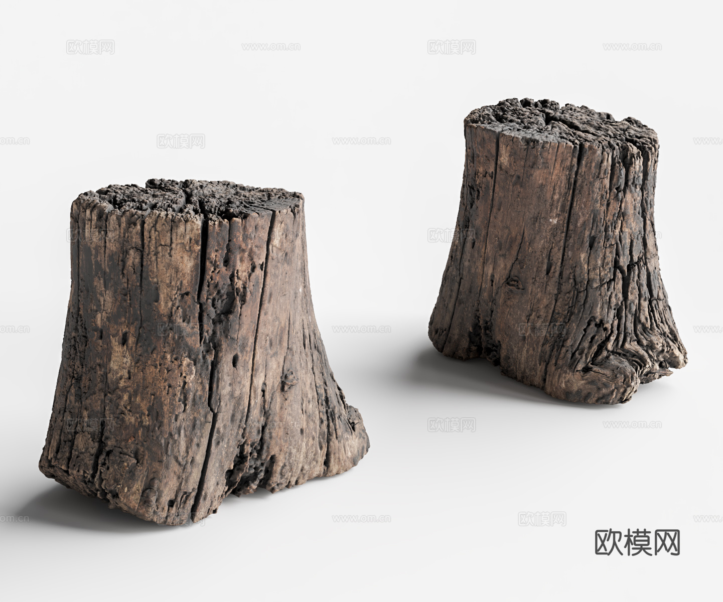 树桩 木桩 破旧木凳su模型