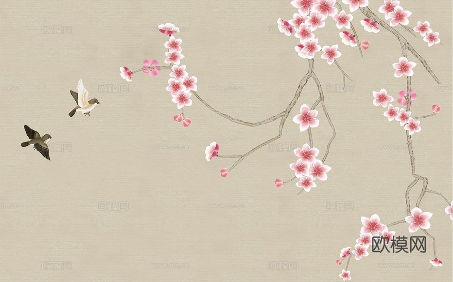 新中式花鸟装饰画下载