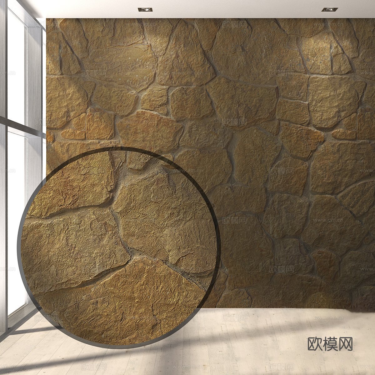 石墙 文化石3d模型