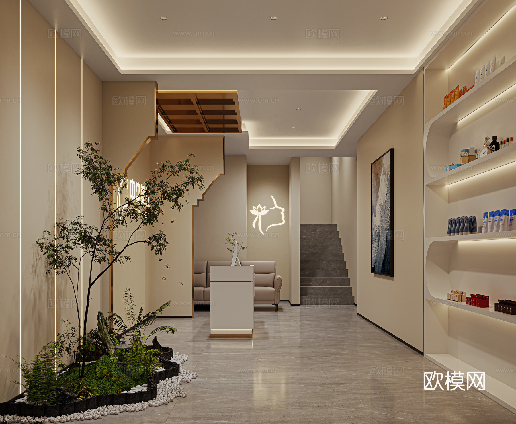 美容美发前台3d模型