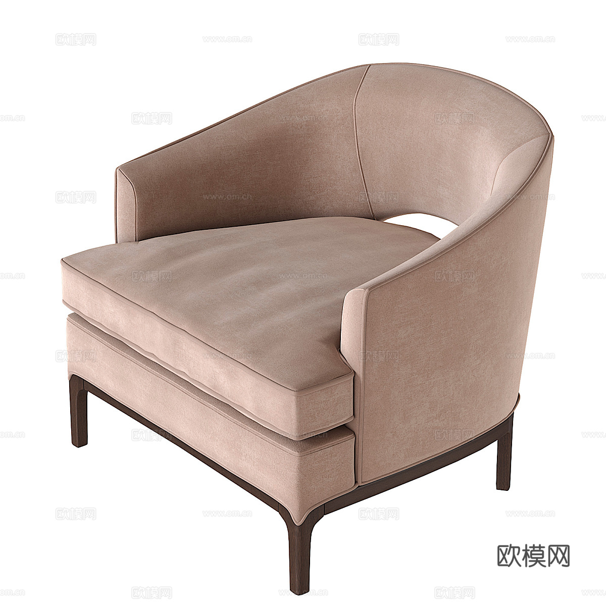 美式简约 LOUNGE 扶手椅3d模型