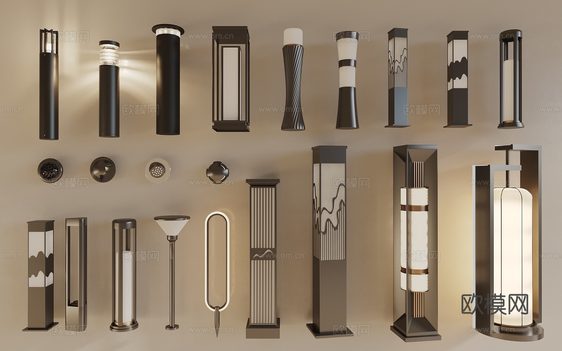 庭院灯 景观灯 户外灯 草坪灯 壁灯3d模型