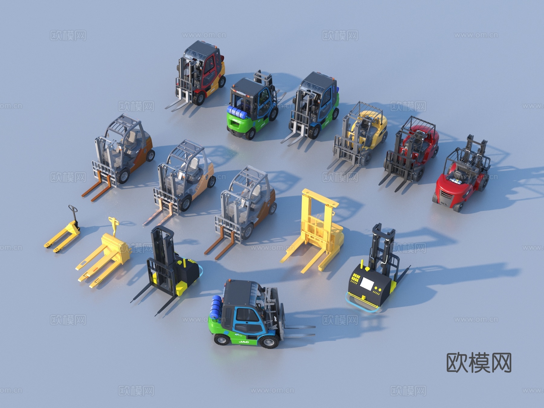叉车 托盘搬运车 托盘车3d模型