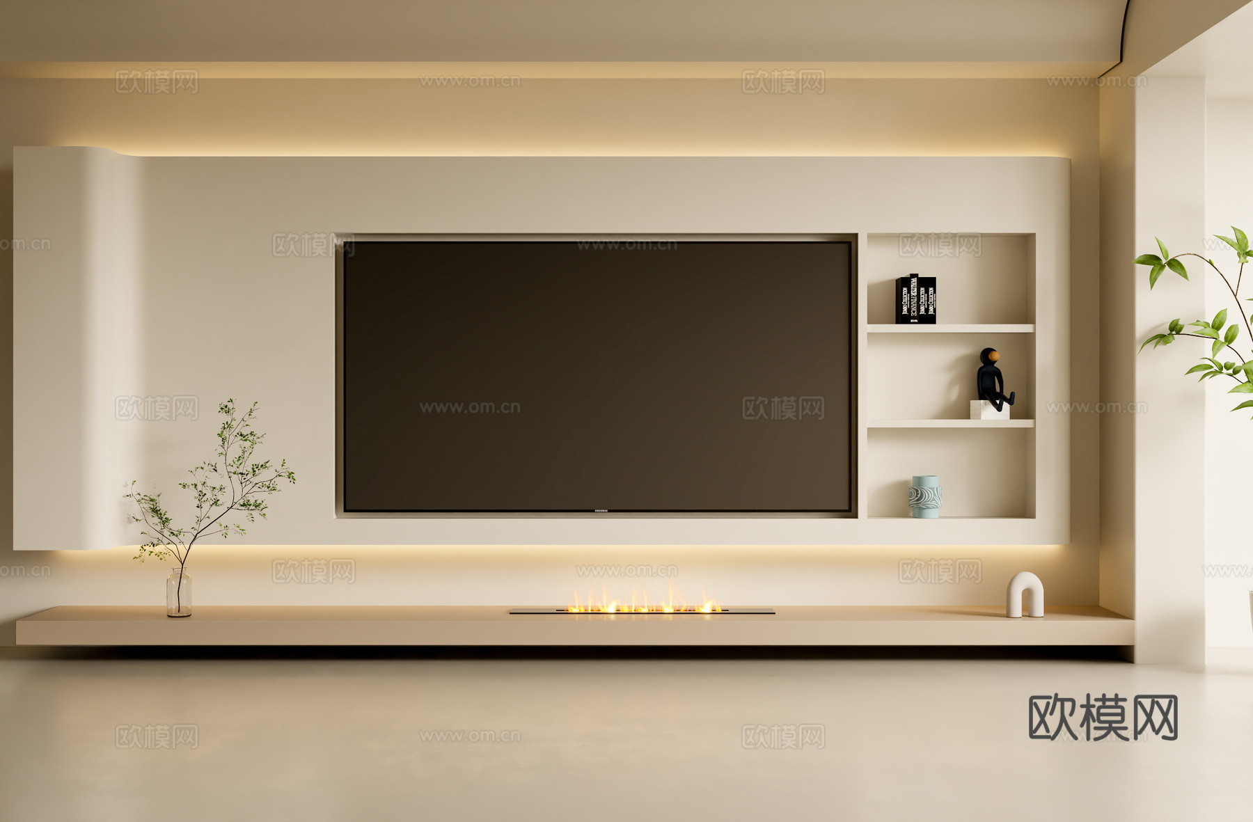 客厅背景墙3d模型