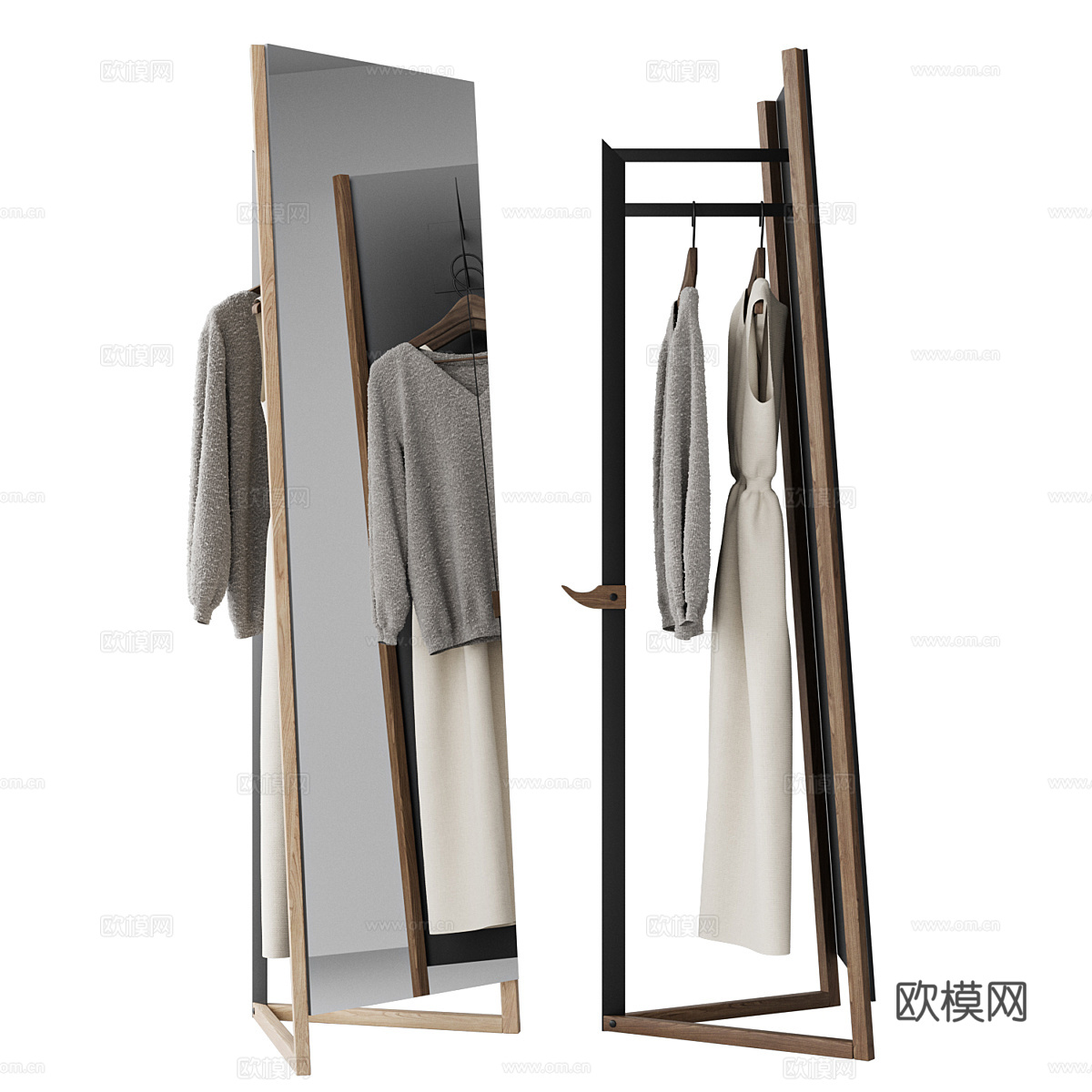 新中式穿衣镜3d模型