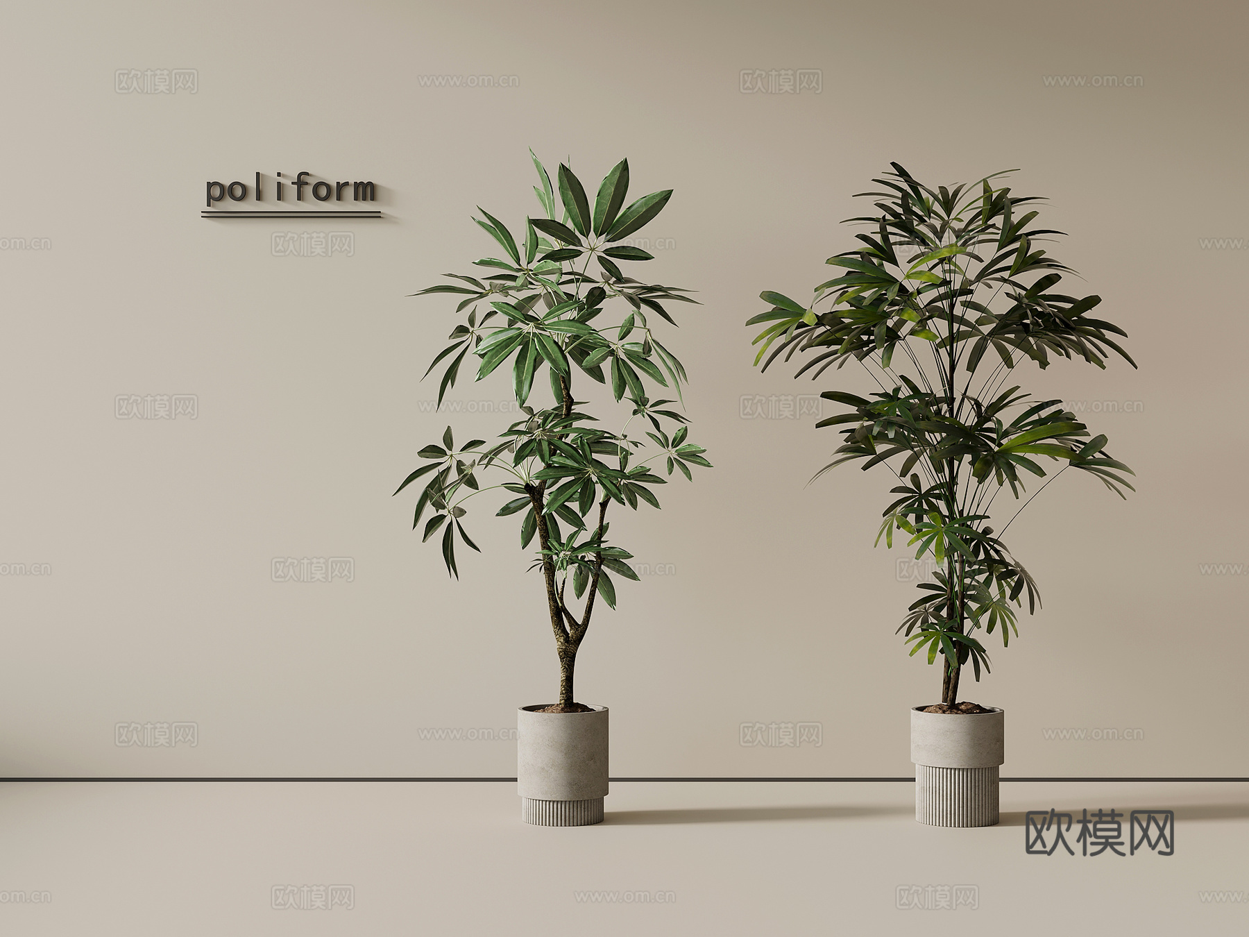 现代绿植 盆栽盆景 树3d模型