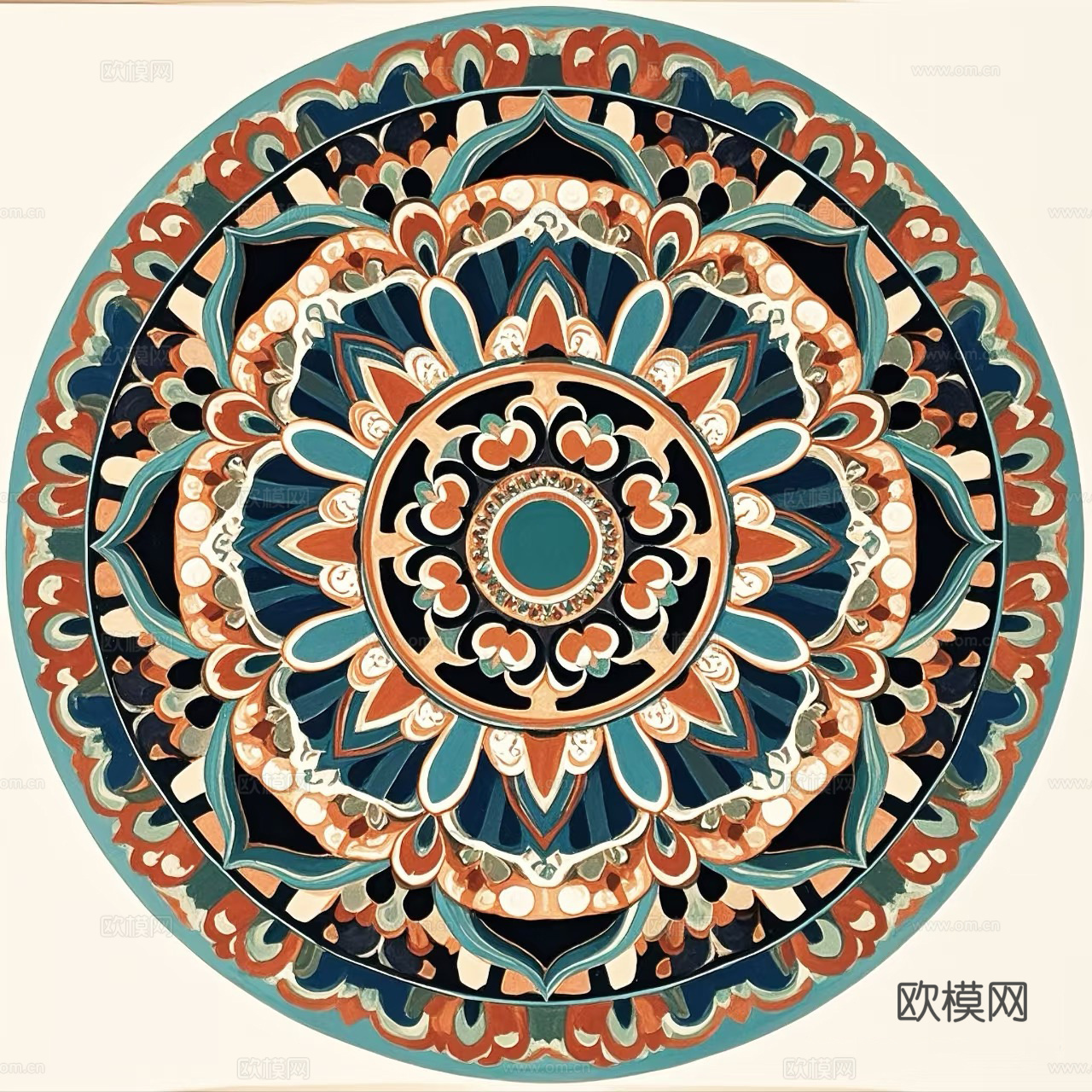 圆形敦煌花砖
