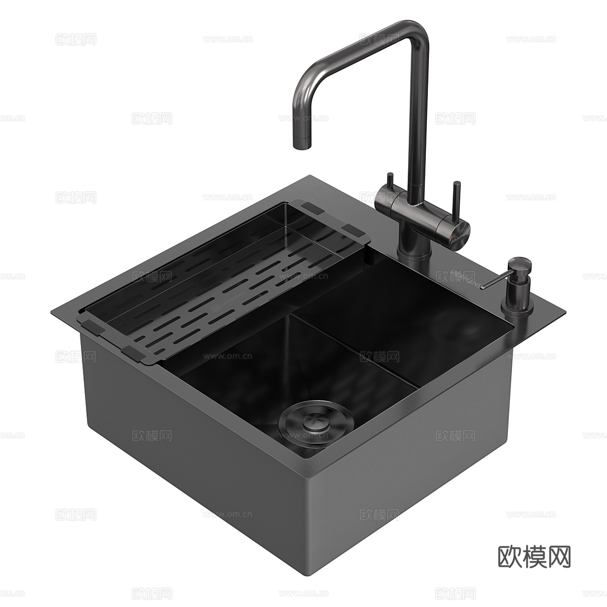 现代不锈钢水槽 洗菜盆3d模型