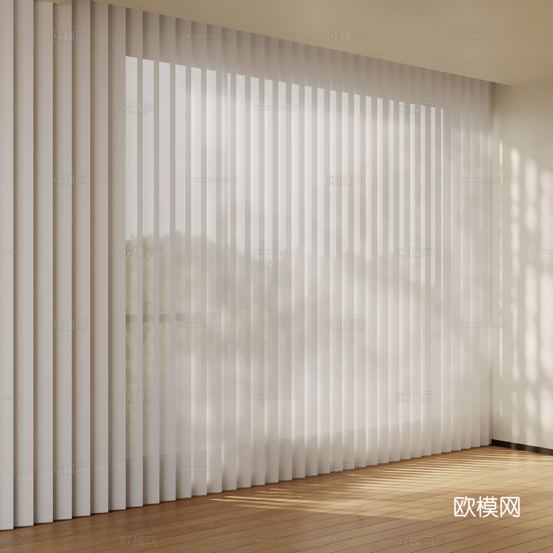 现代简约窗帘 梦幻窗帘su模型