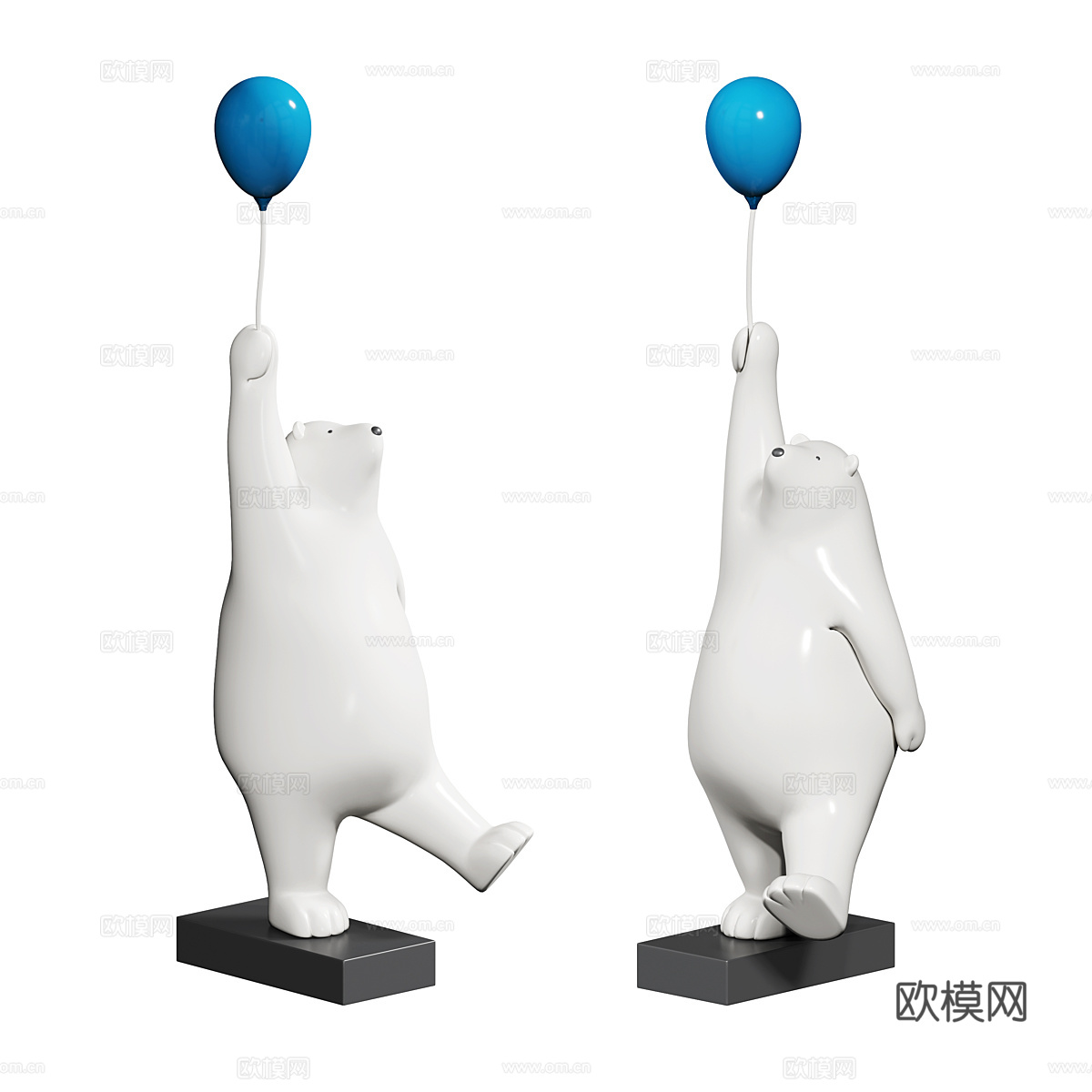 现代北极熊雕塑装饰品3d模型