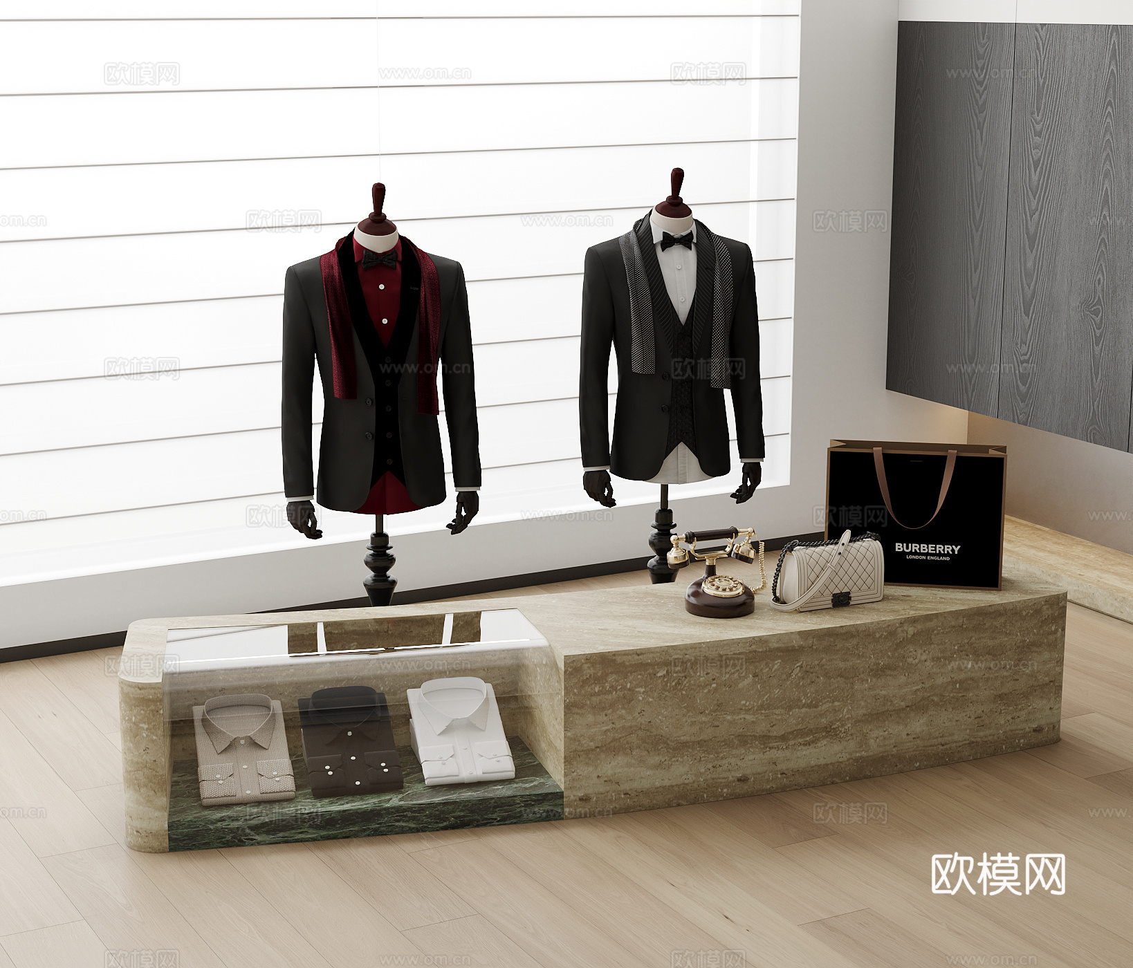 现代衣服 珠宝 包 衬衫3d模型