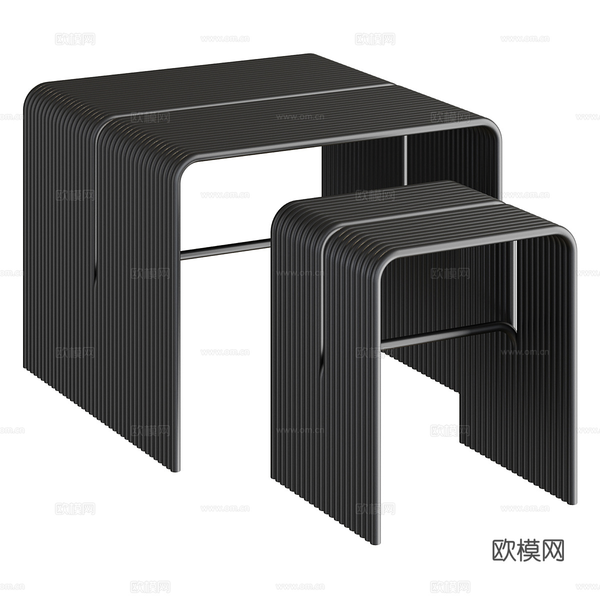 现代意式极简 Tube 金属茶几3d模型