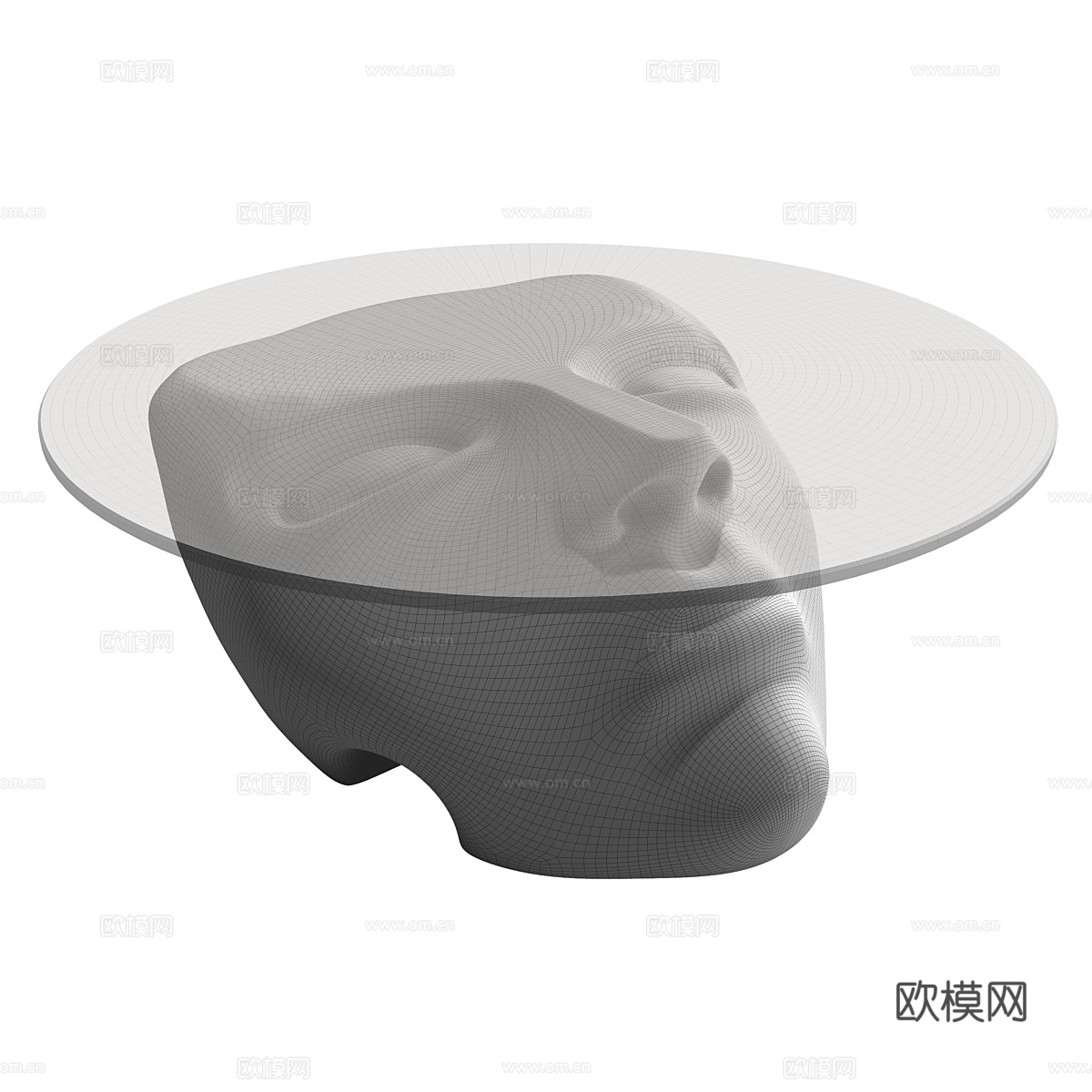 现代意式极简人脸茶几3d模型