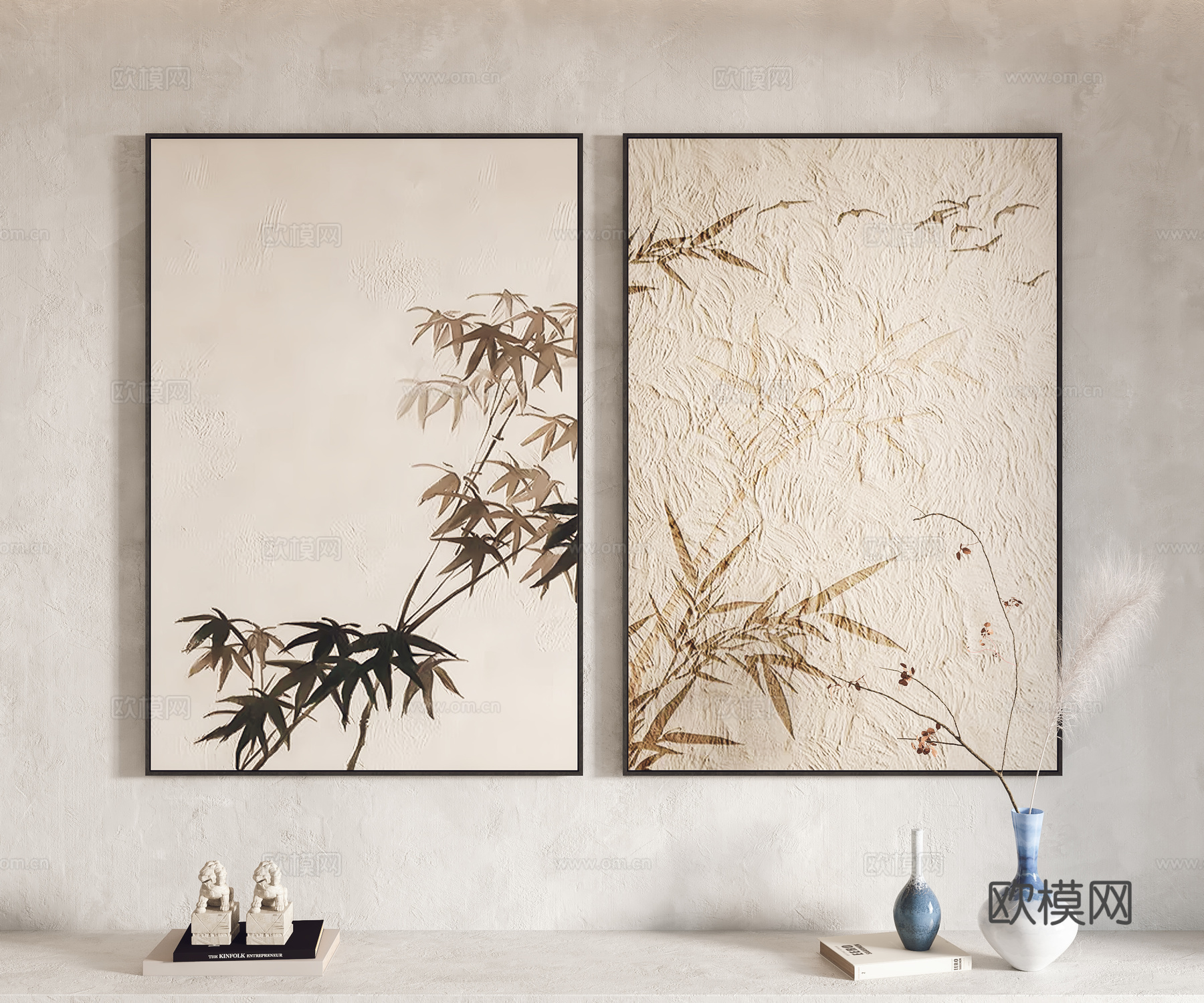 新中式装饰画 挂画3d模型
