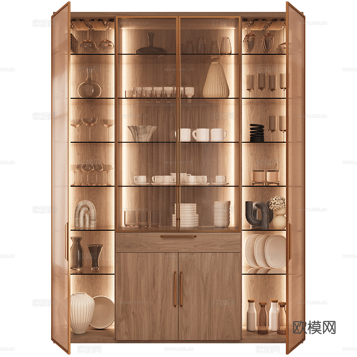 现代轻奢酒柜3d模型