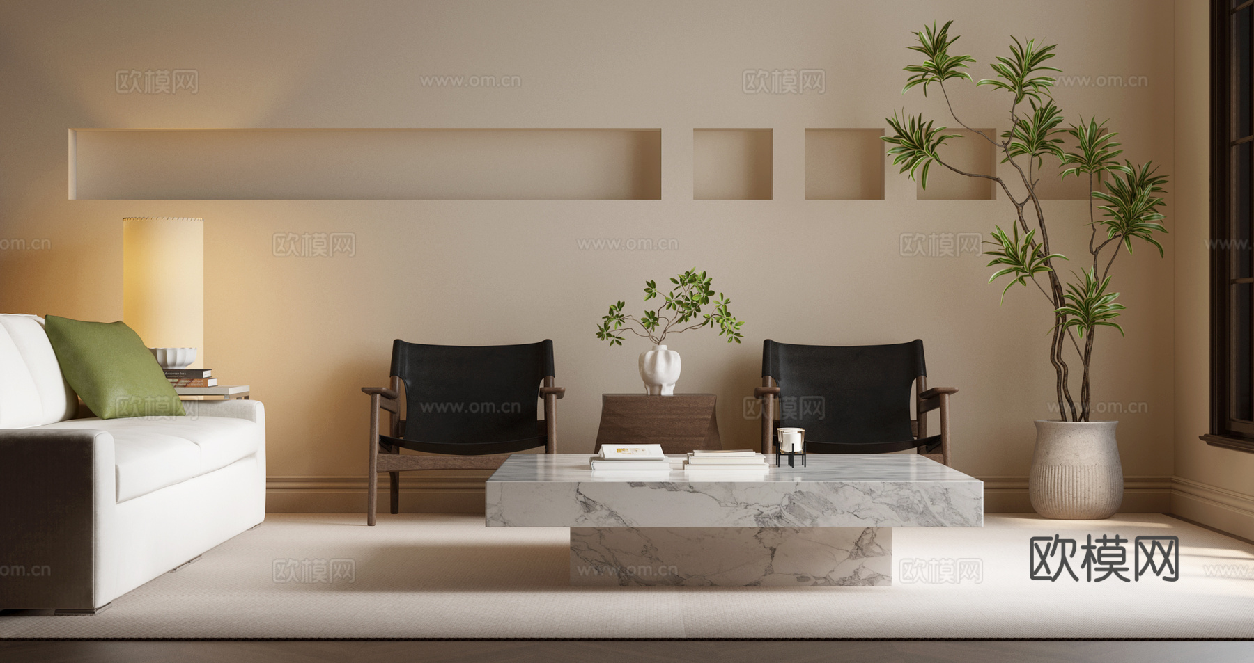 现代沙发茶几组合 休闲椅组合3d模型