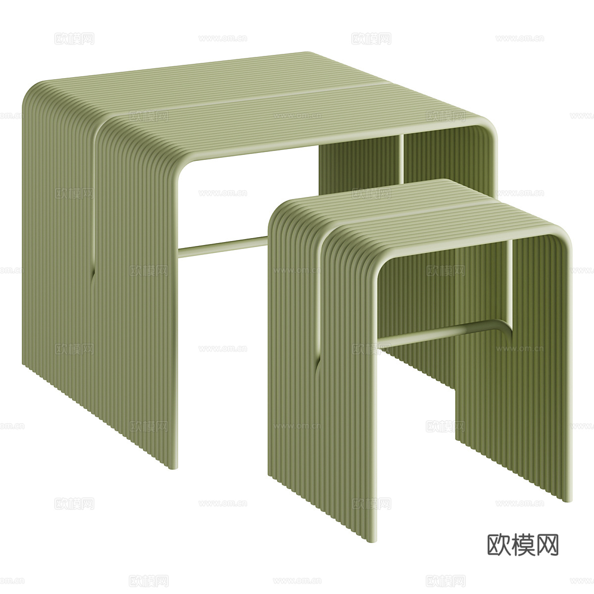 现代意式极简 Tube 金属茶几3d模型