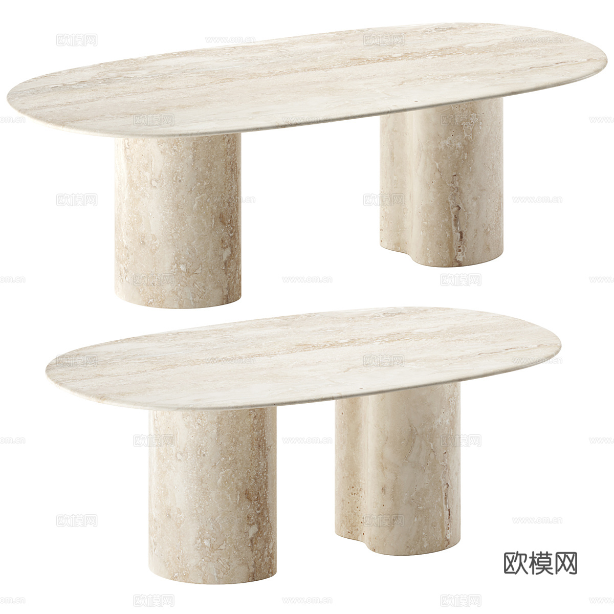 新中式侘寂 Arper GHIA 餐桌3d模型