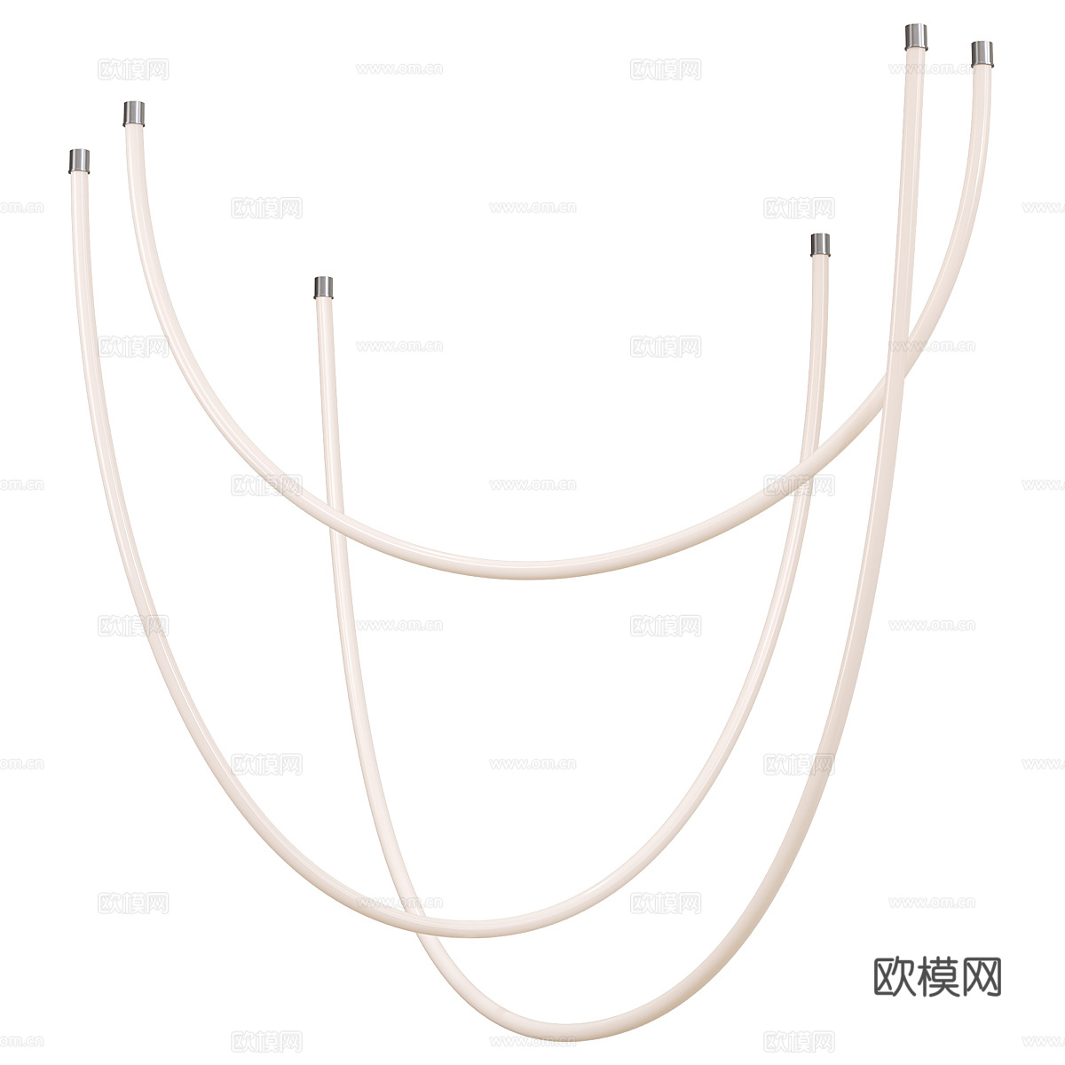 现代意式极简线性吊灯3d模型