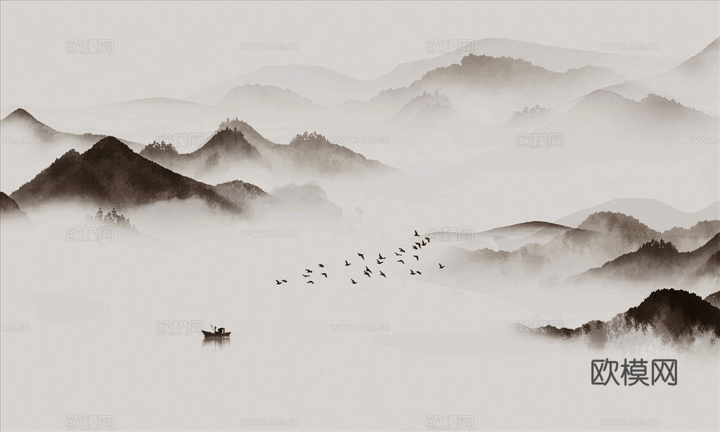 新中式山水装饰画