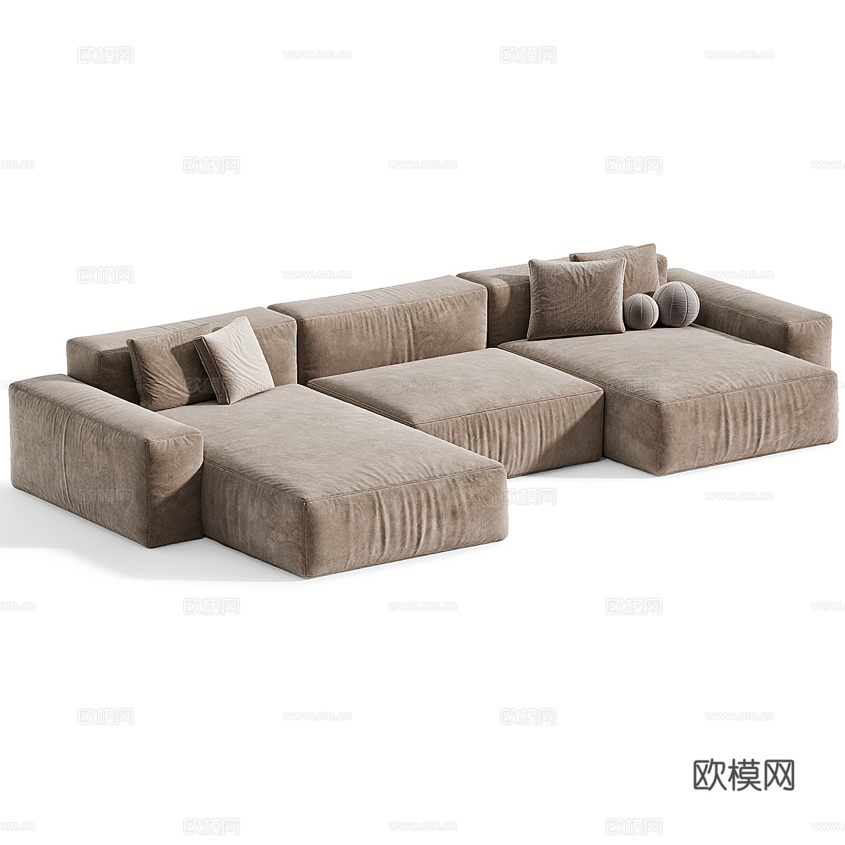 现代意式奶油风 MODO 组合沙发3d模型