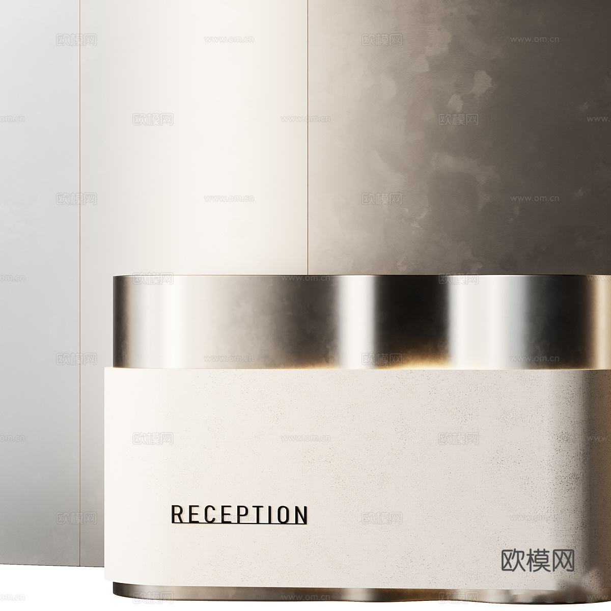 现代轻奢极简接待台 前台3d模型