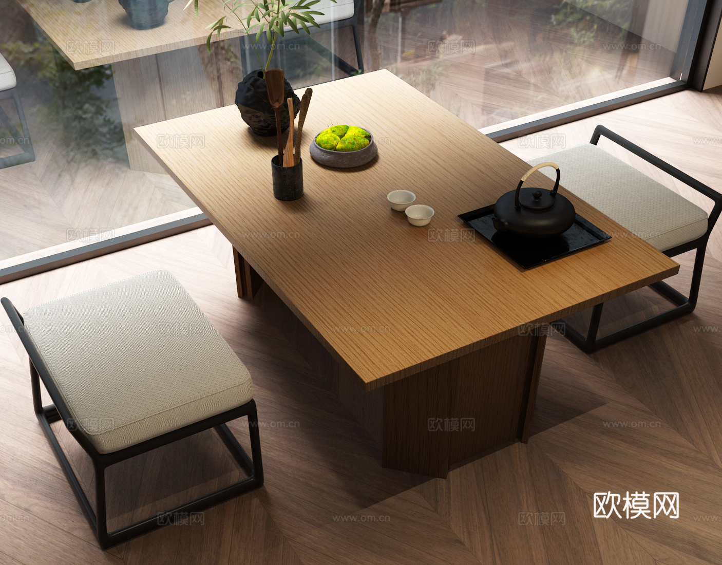 新中式茶桌 小茶桌3d模型