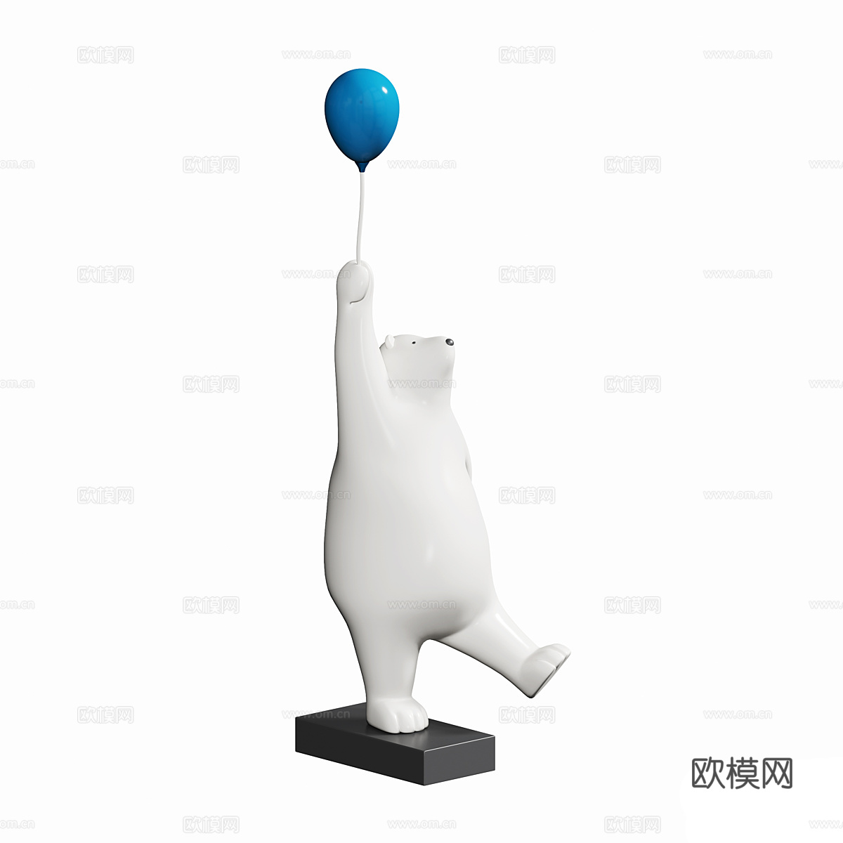 现代北极熊雕塑装饰品3d模型