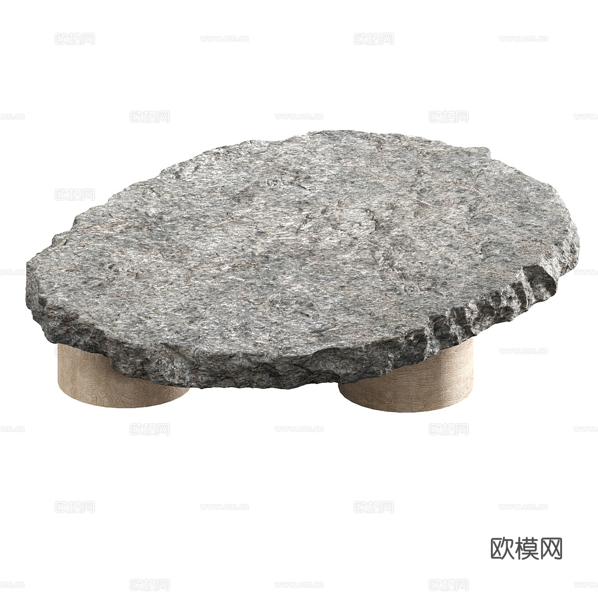 侘寂石头茶几3d模型