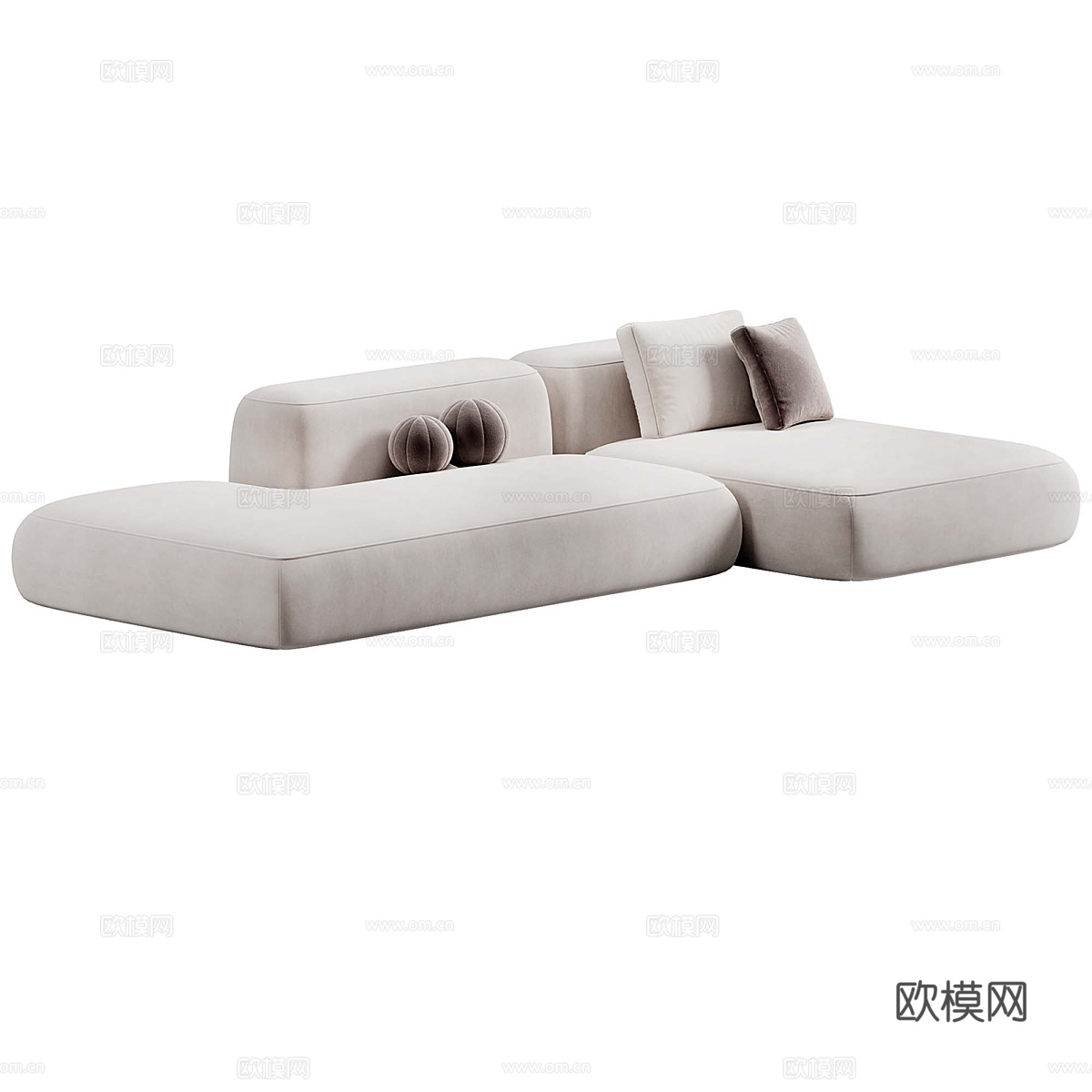 现代意式奶油风 Leman 组合沙发3d模型