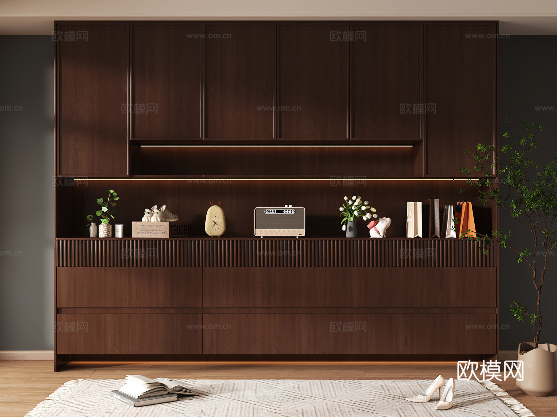 鞋柜设计 鞋柜 隔断鞋柜 玄关鞋柜 家居鞋柜免费3d模型下载