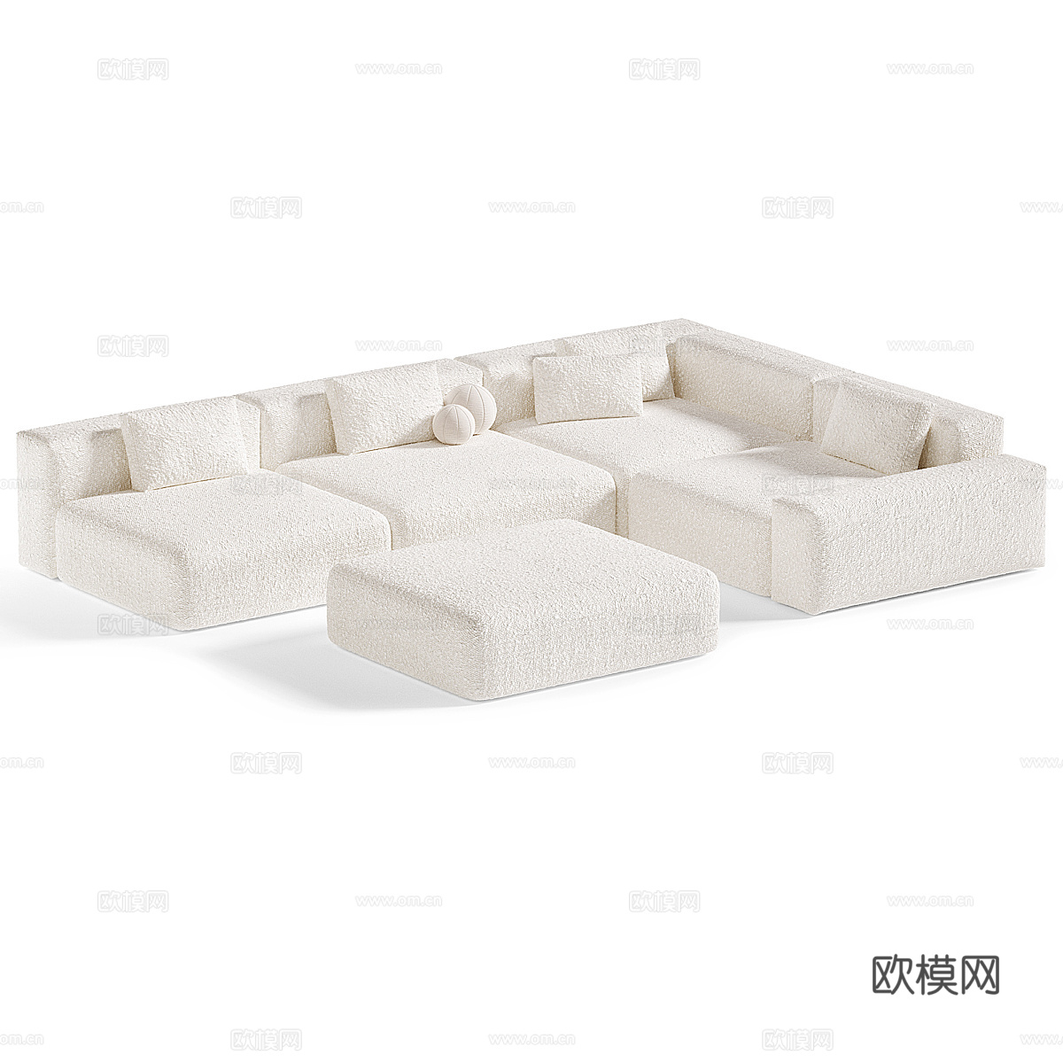 现代奶油风 Modular 组合沙发3d模型
