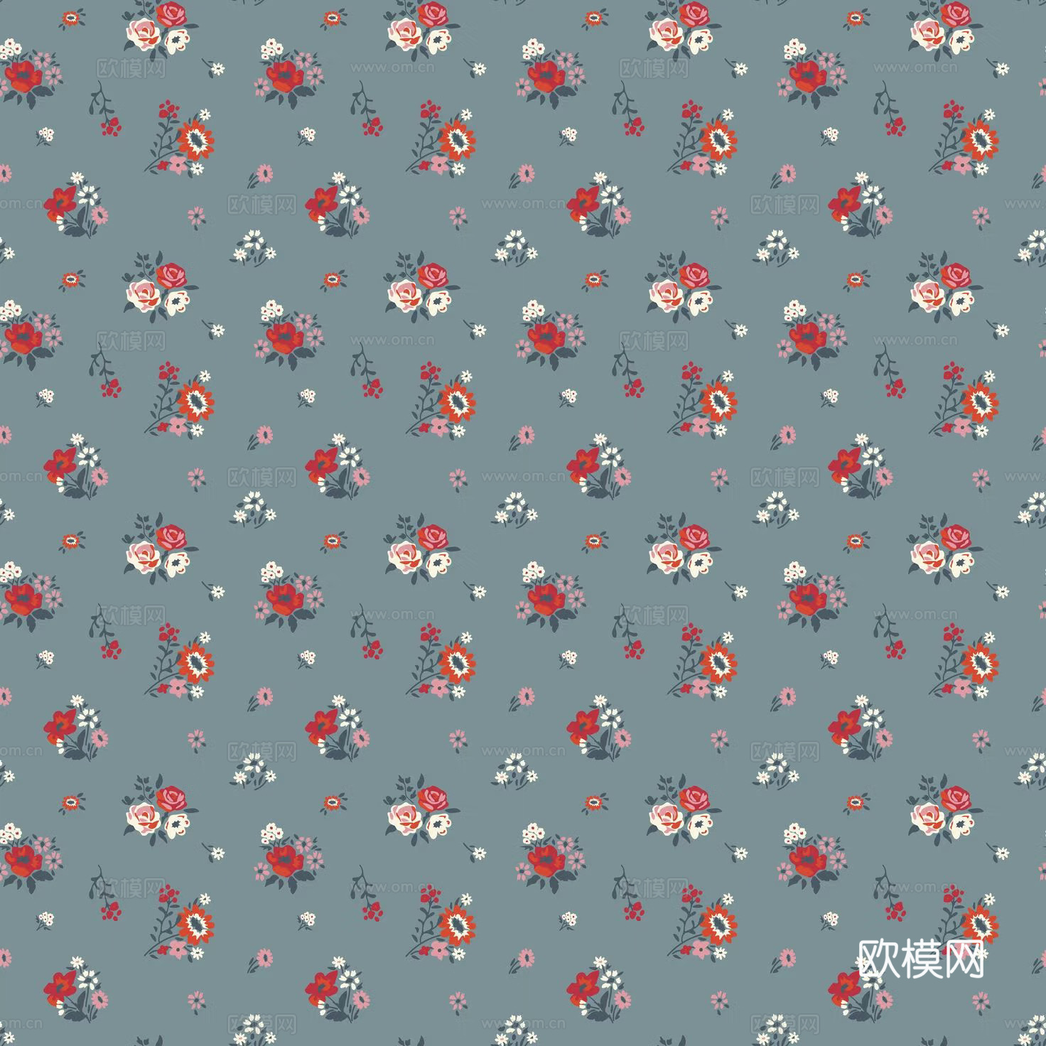 无缝美式小花墙纸